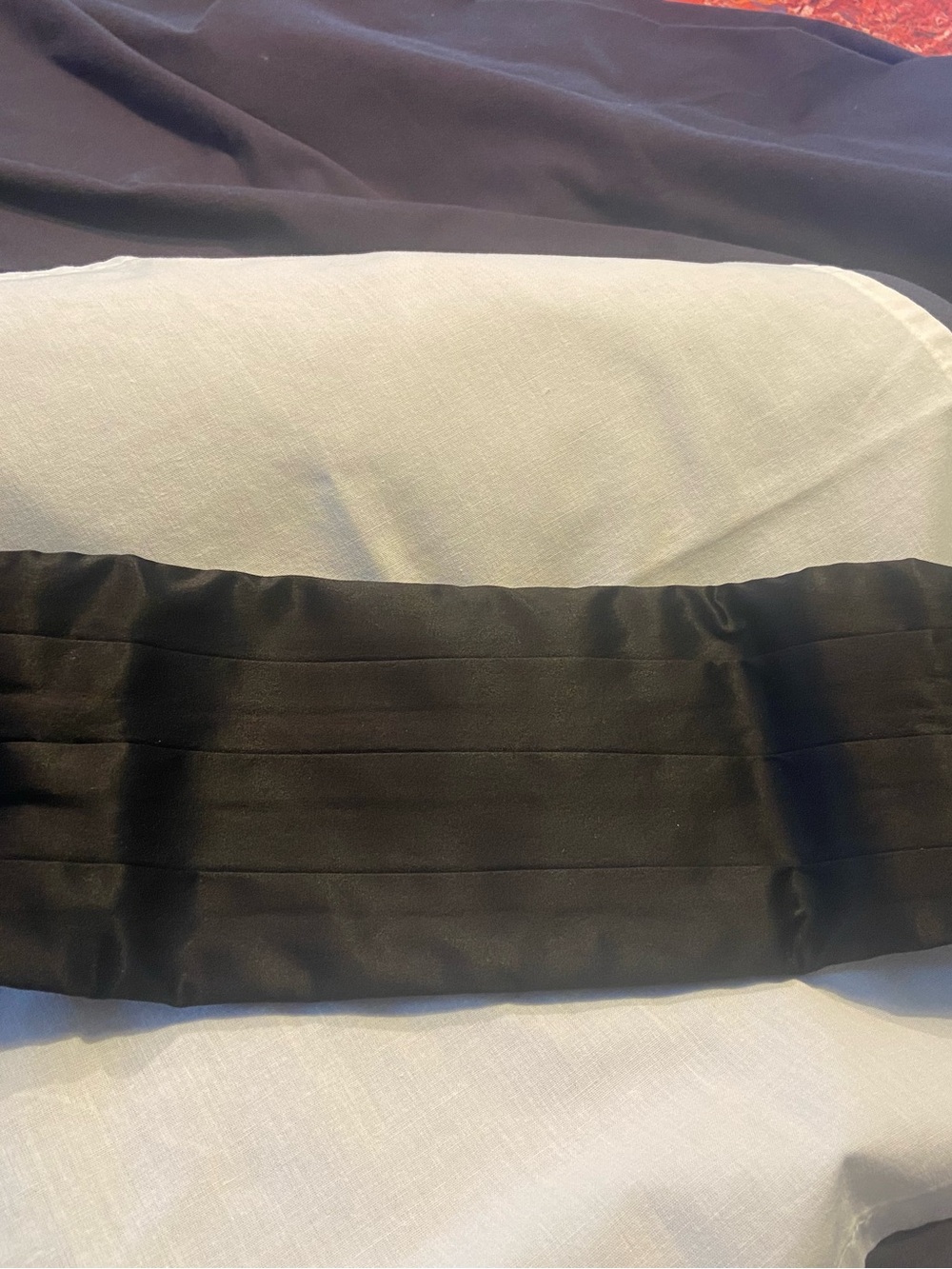 Men’s Black Pleated Cummerbund, Bow Tie, Cufflinks, and Button studs